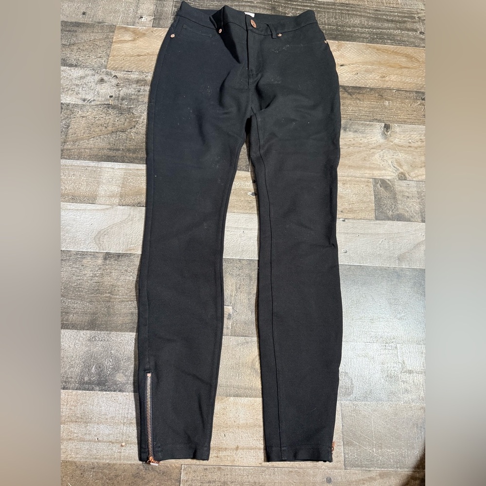 Ted Baker London Black Skinny Pants Ankle‎ Zip Stretch Size 2